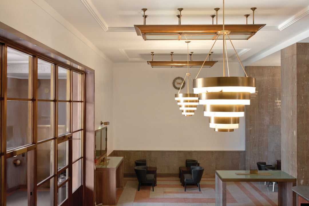 Echelon LED Chandelier in Heritage Brass