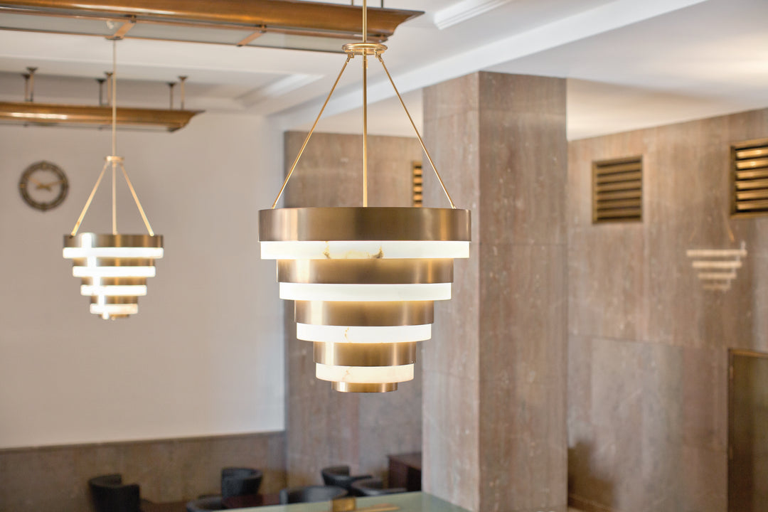 Echelon LED Chandelier in Heritage Brass