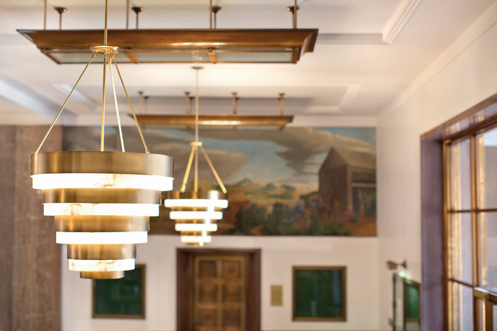 Echelon LED Chandelier in Heritage Brass