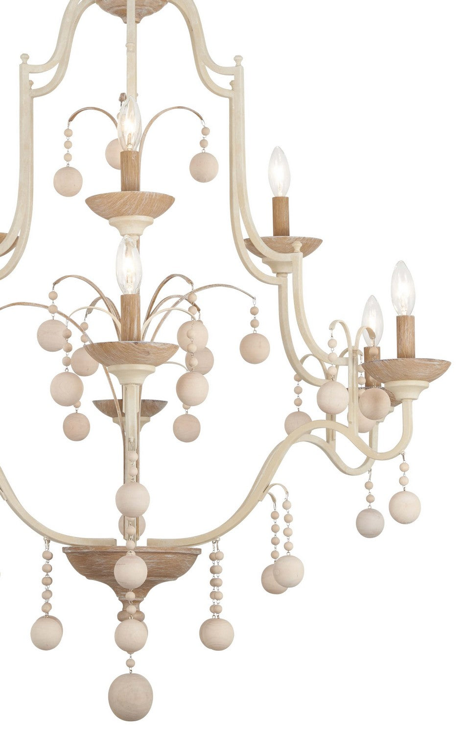 Minka Lavery Colonial Charm Nine Light Chandelier in White Wash & Sun Dried Clay