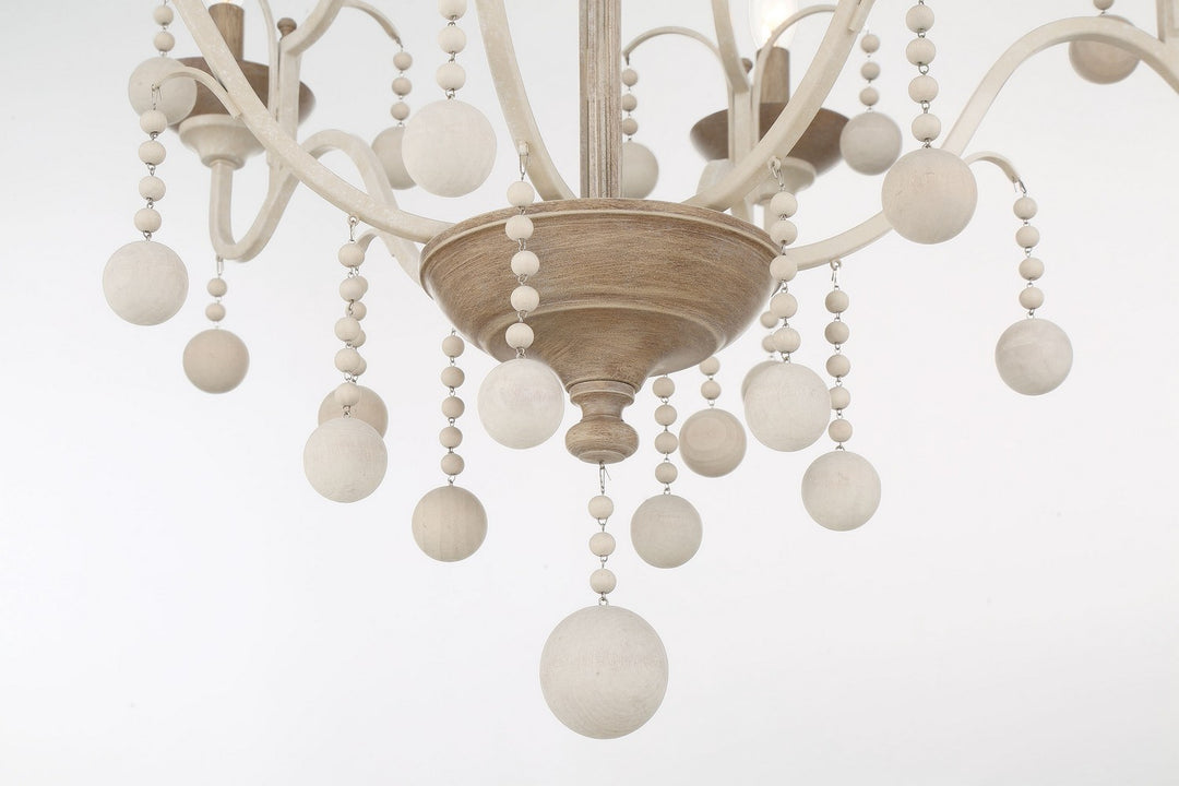 Minka Lavery Colonial Charm Nine Light Chandelier in White Wash & Sun Dried Clay