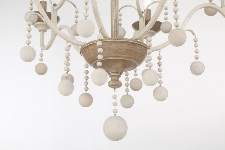 Minka Lavery Colonial Charm Nine Light Chandelier in White Wash & Sun Dried Clay