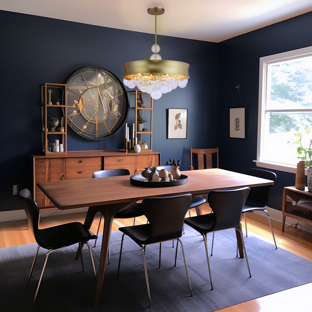 Minka Lavery Verdi Square Eight Light Convertible Pendant in Soft Gold