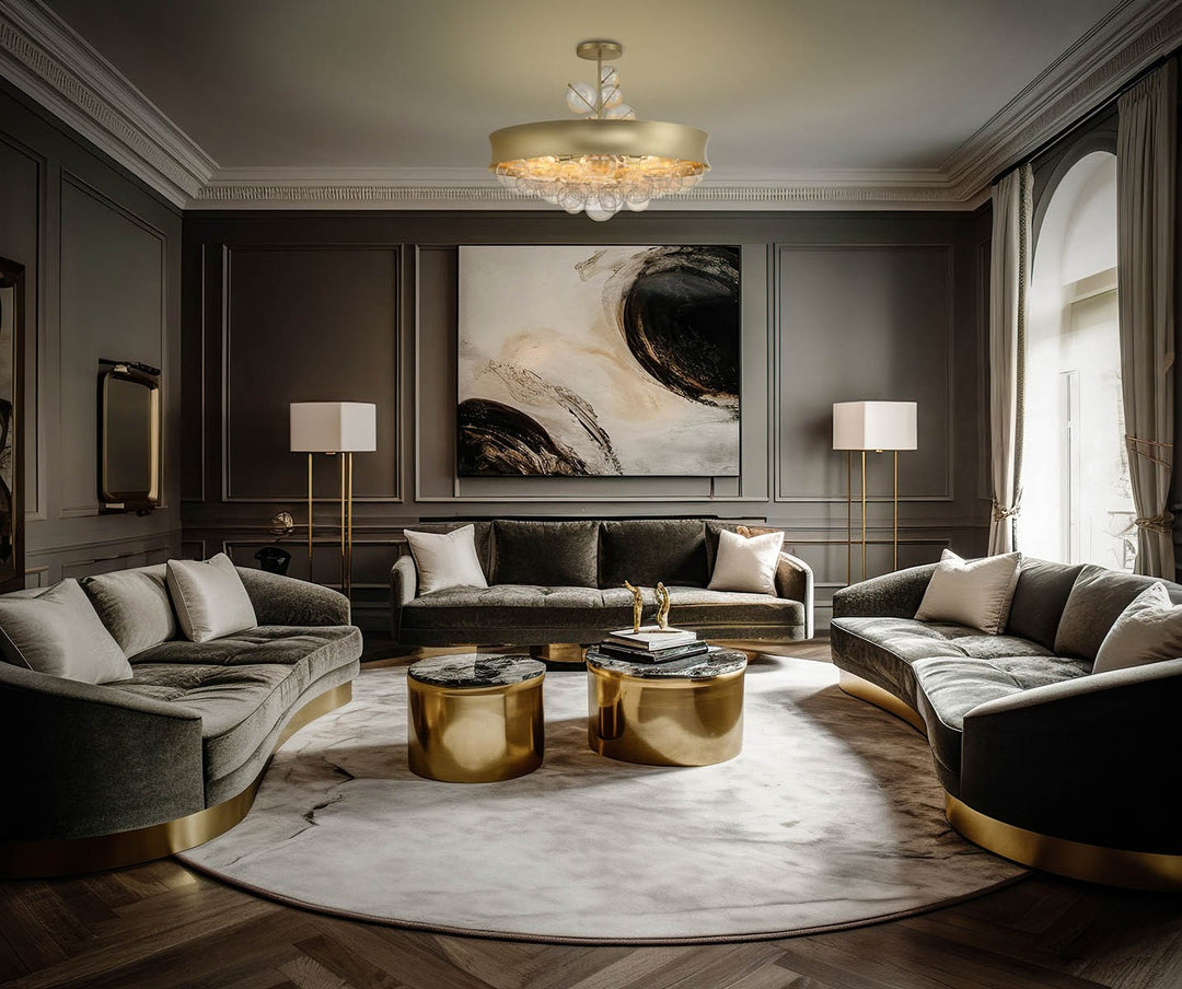 Minka Lavery Verdi Square Eight Light Convertible Pendant in Soft Gold