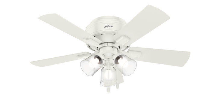 Hunter Fan Crestfield Flushmount Pull Chain Ceiling Fan with 27W LED
