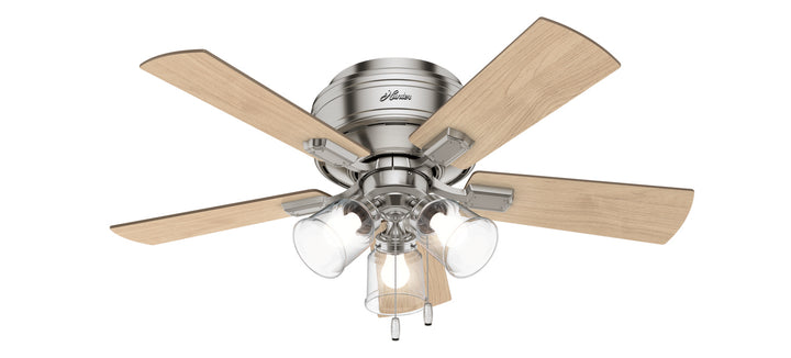 Hunter Fan Crestfield Flushmount Pull Chain Ceiling Fan with 27W LED