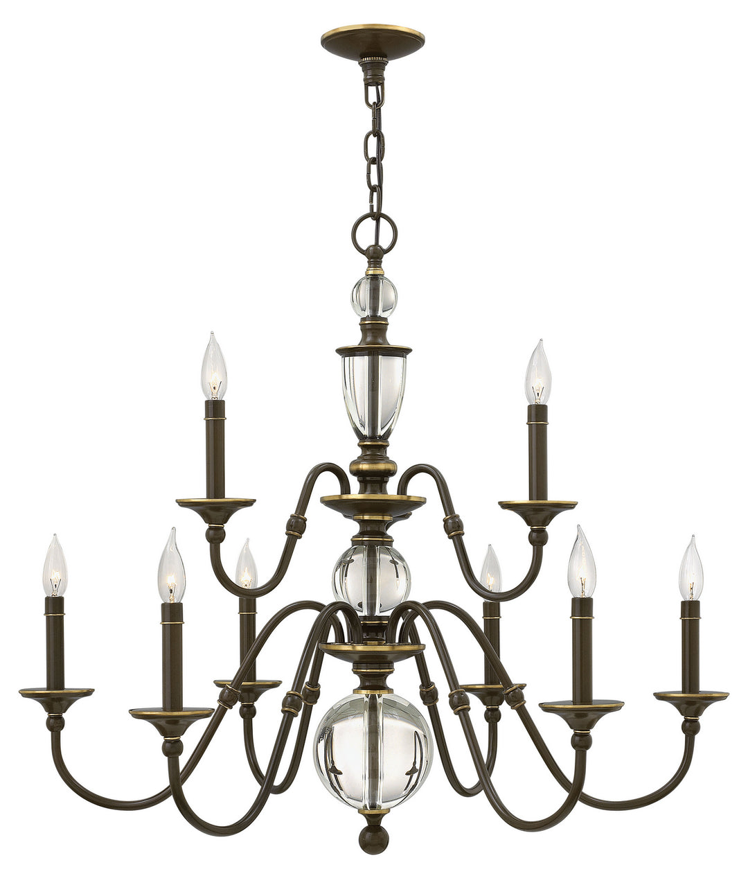 Eleanor LED Foyer Pendant in Light Oiled Bronze