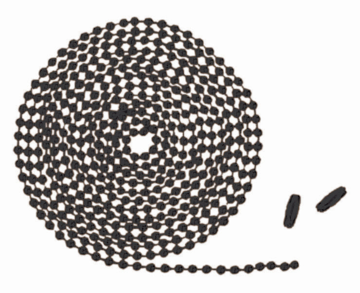 72" Beaded Chain in Flat Black