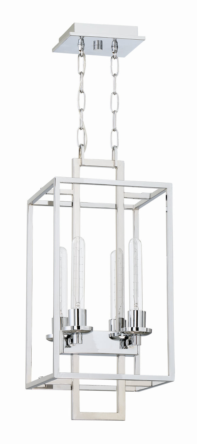 Cubic Four Light Foyer Pendant in Chrome