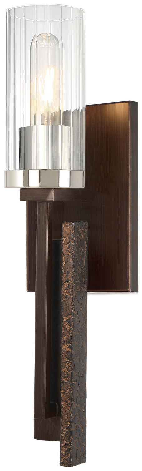 Minka Lavery Maddox Roe One Light Wall Sconce in Iron Ore with Gold Dust Highlight