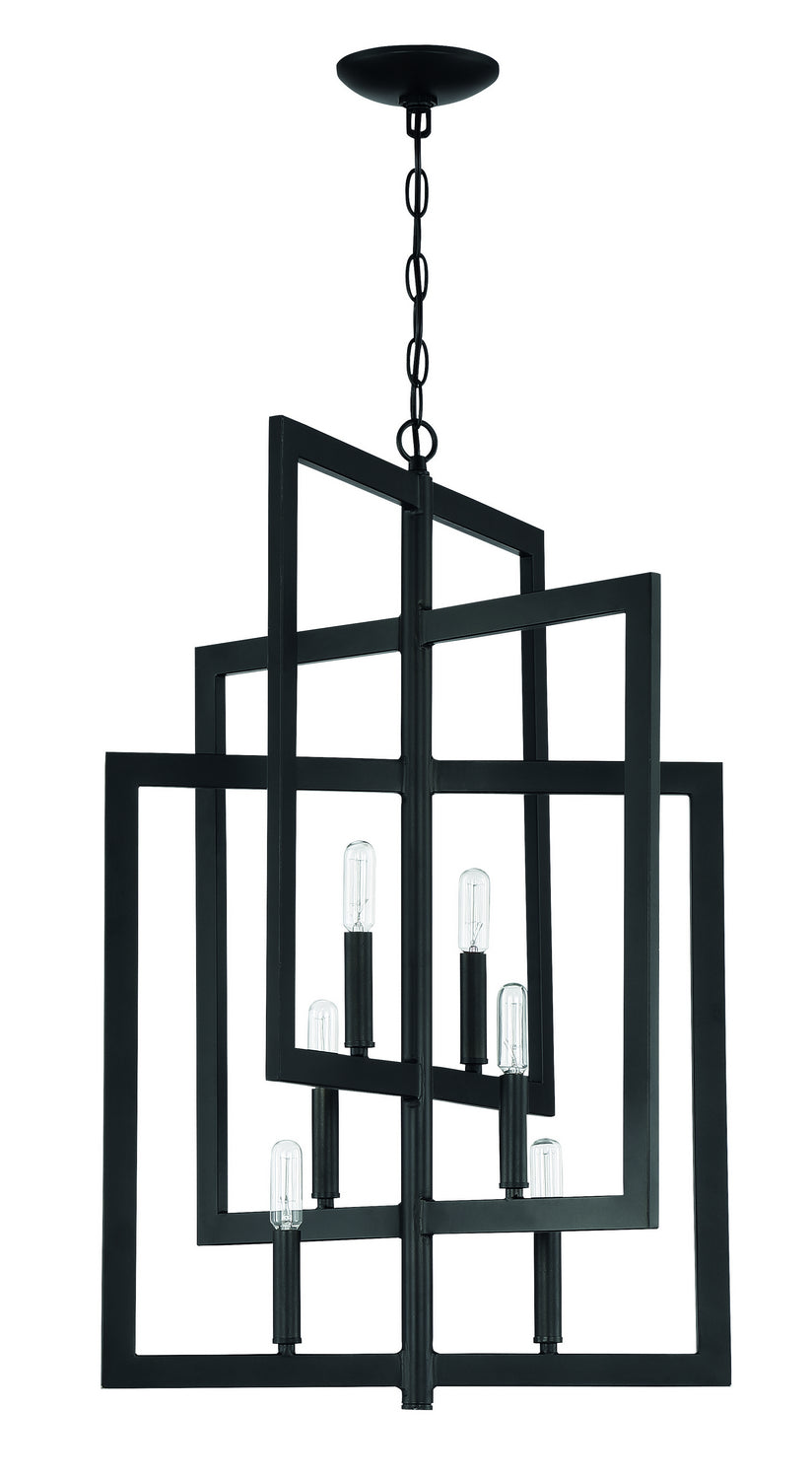 Portrait Six Light Foyer Pendant in Espresso