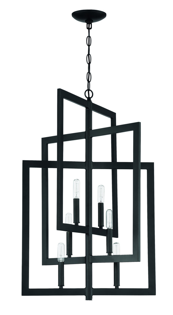 Portrait Six Light Foyer Pendant in Espresso