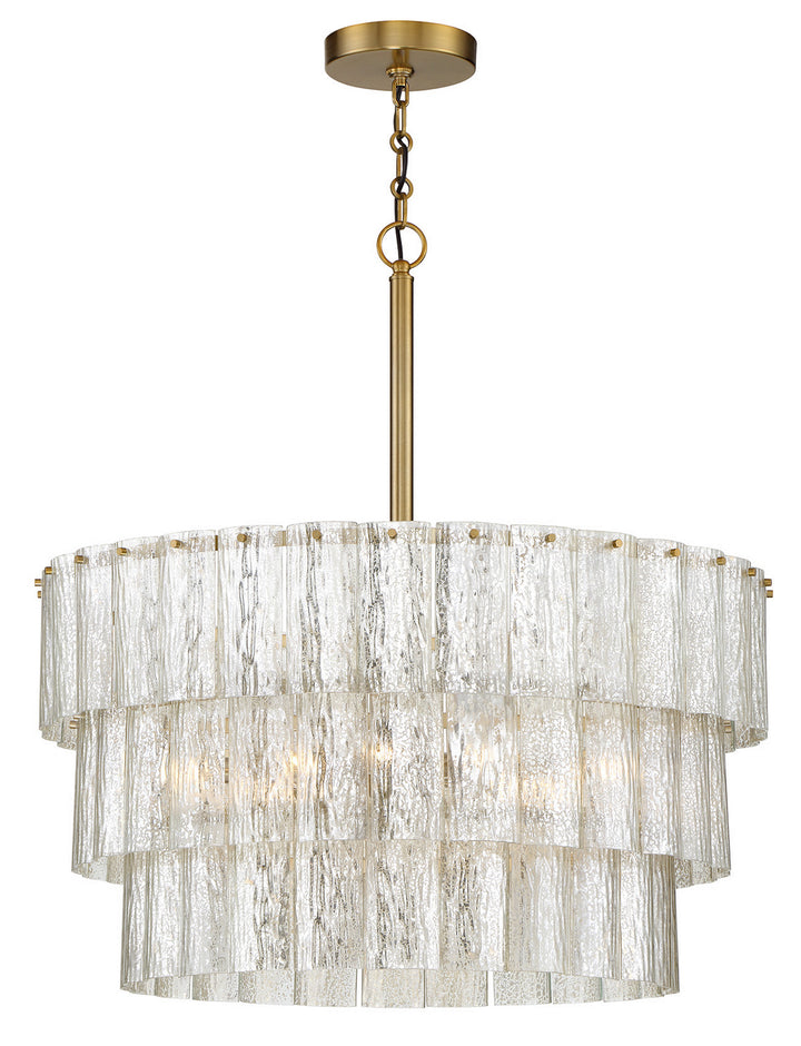 Museo Nine Light Pendant in Satin Brass