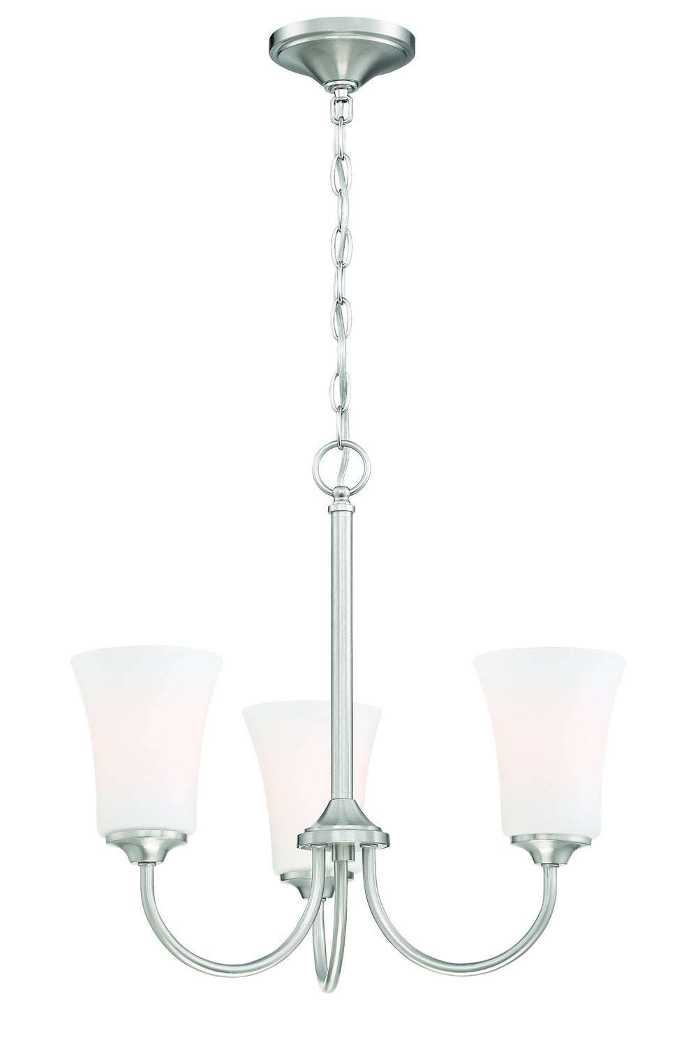 Gwyneth Three Light Chandelier in Brushed Polished Nickel
