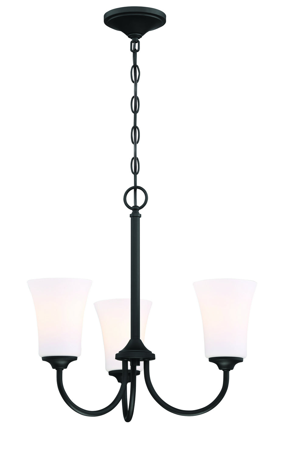 Gwyneth Three Light Chandelier in Flat Black