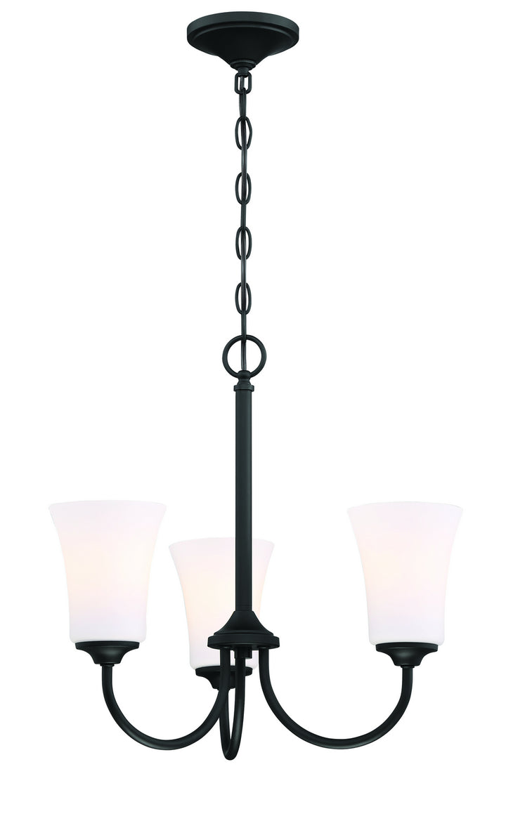 Gwyneth Three Light Chandelier in Flat Black