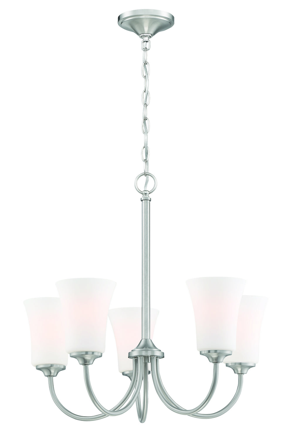 Gwyneth Five Light Chandelier in Brushed Polished Nickel