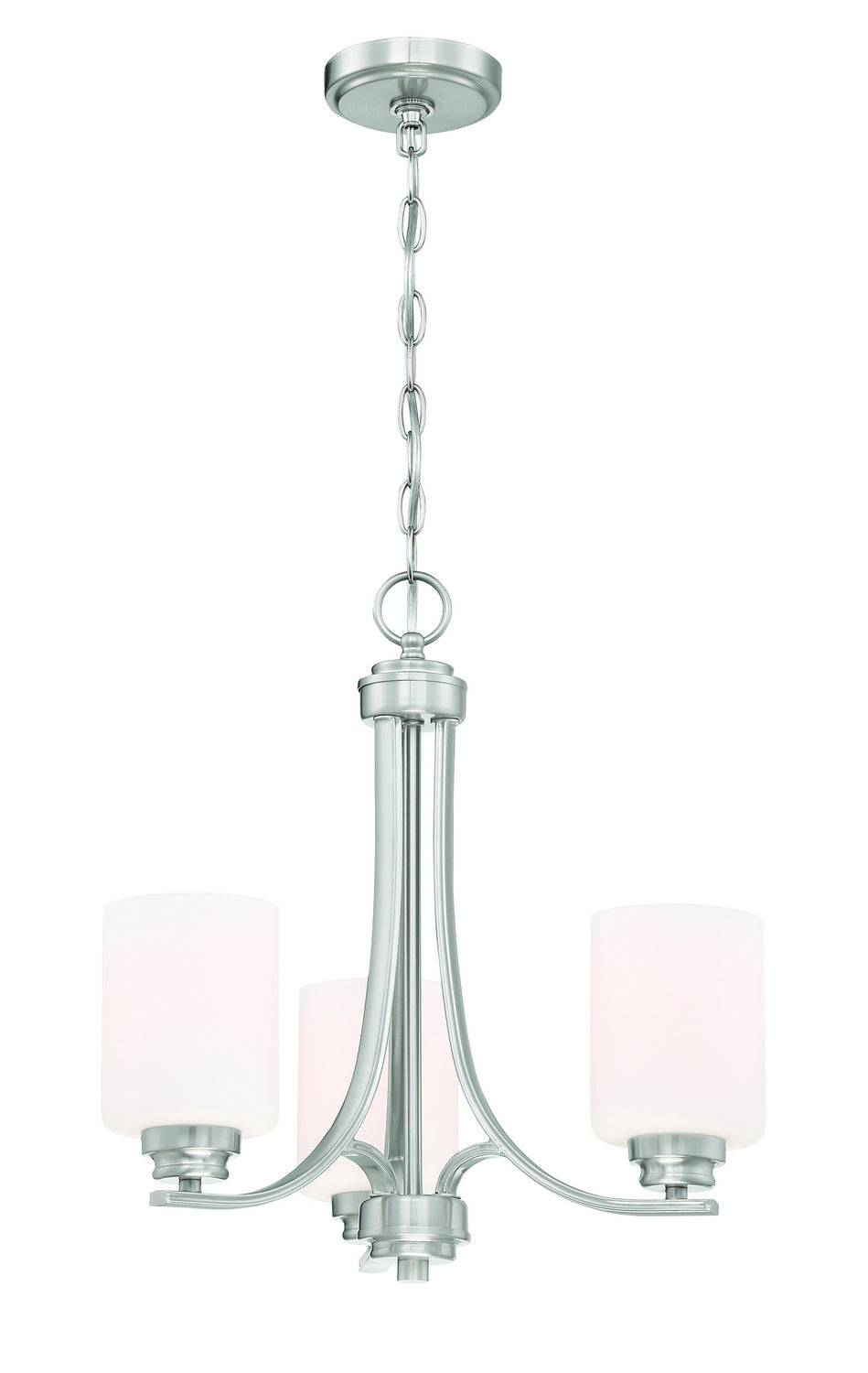 Bolden Three Light Chandelier in Brushed Polished Nickel