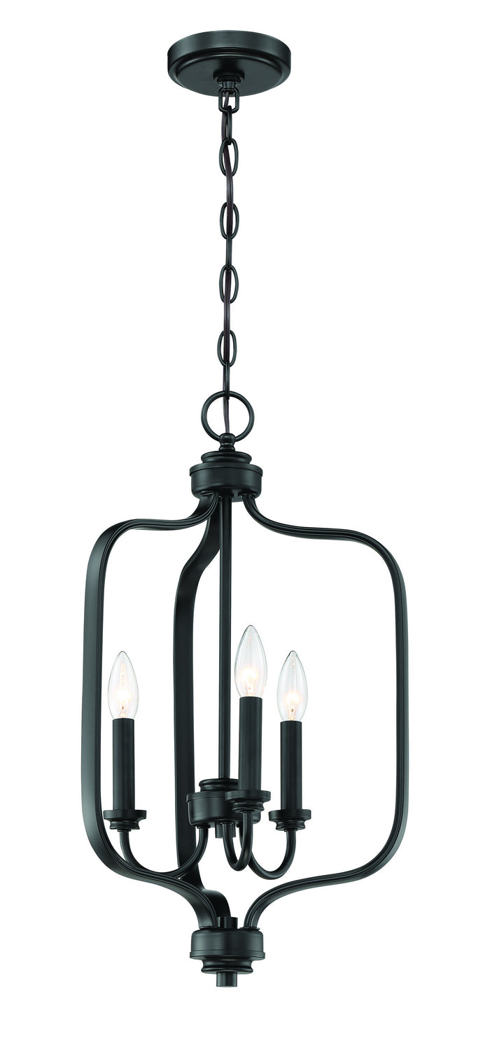 Bolden Three Light Foyer Pendant in Flat Black