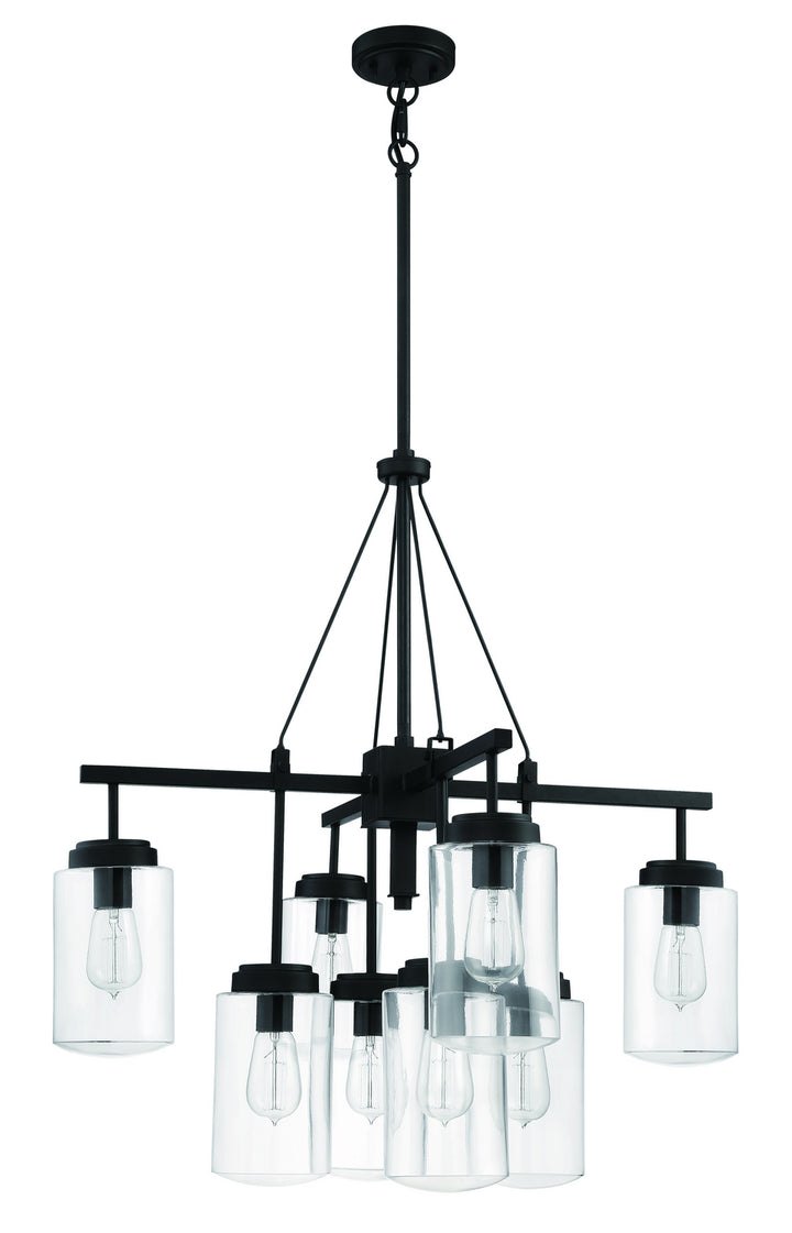 Crosspoint Eight Light Outdoor Chandelier in Espresso
