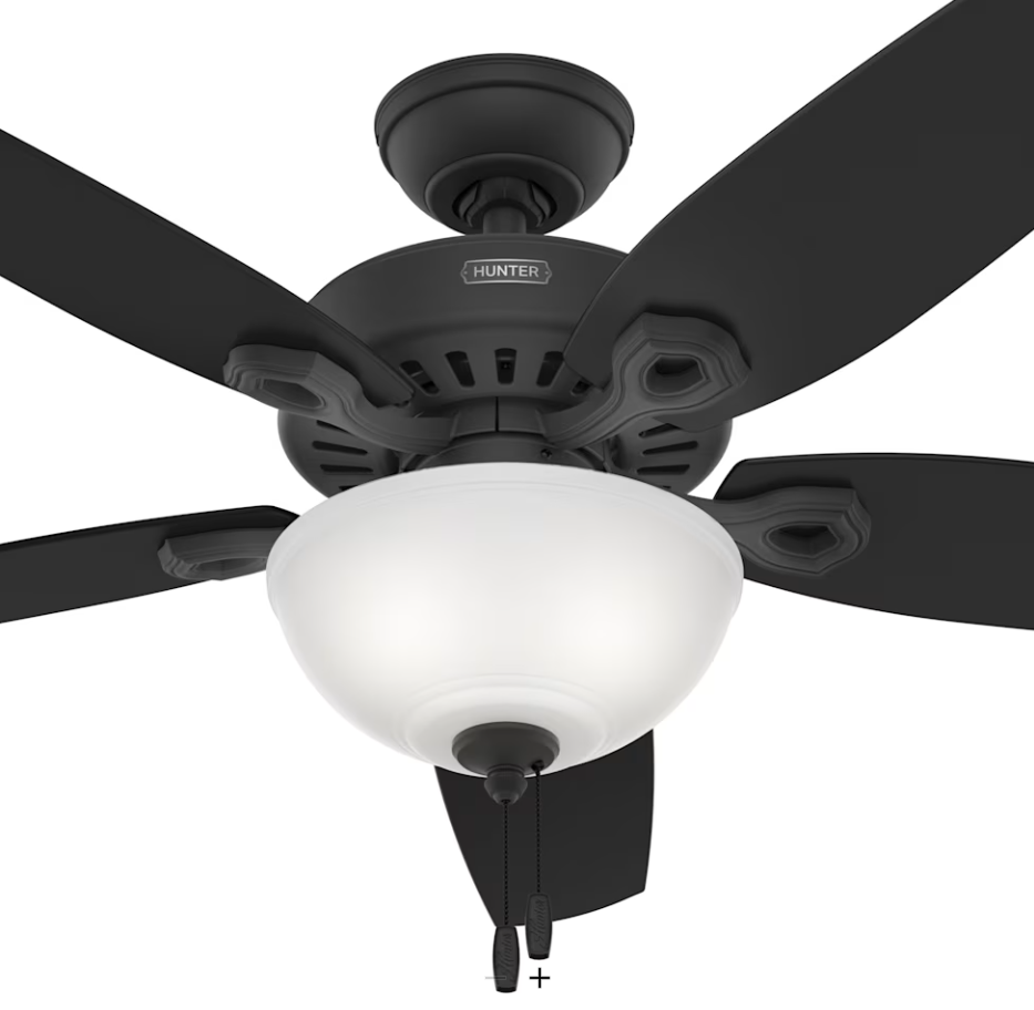 Hunter Fan Builder Deluxe 52" Indoor Pull Chain Ceiling Fan with 9W LED