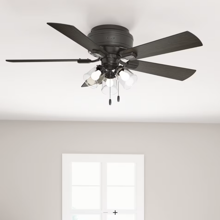 Hunter Fan Crestfield Flushmount Pull Chain Ceiling Fan with 27W LED
