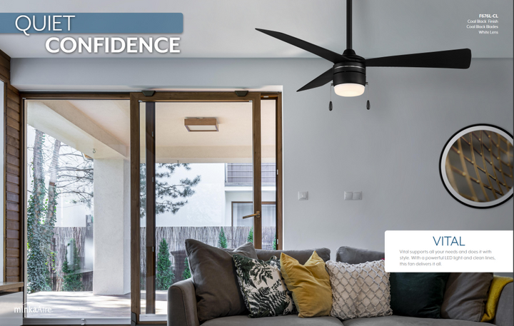 Minka Aire Vital 44" Pull Chain Ceiling Fan with 16W LED Light