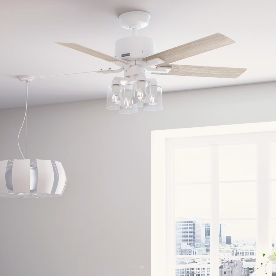 Hunter Fan Techne 52" Smart Indoor Ceiling Fan with 18.8W LED and Remote