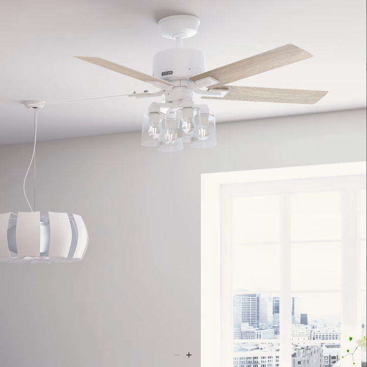 Hunter Fan Techne 52" Smart Indoor Ceiling Fan with 18.8W LED and Remote