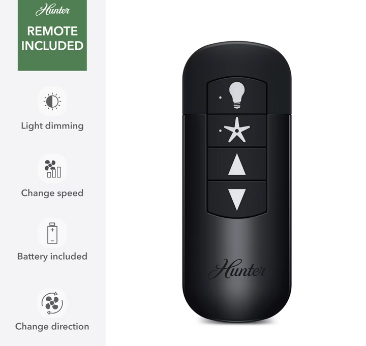Hunter Fan Techne 52" Smart Indoor Ceiling Fan with 18.8W LED and Remote
