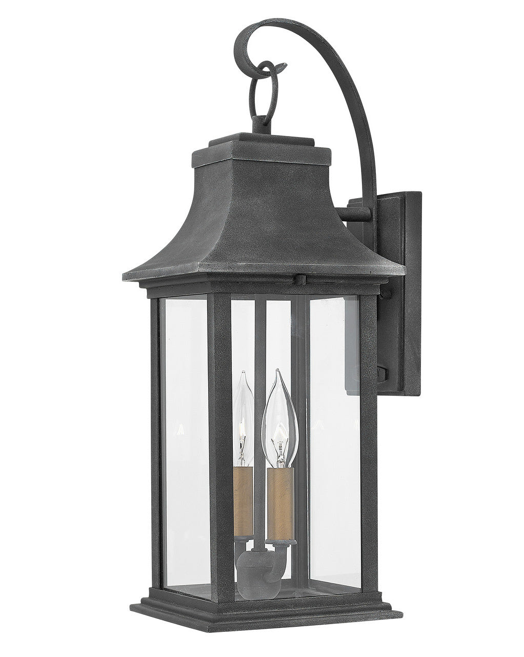 Adair LED Outdoor Lantern in Aged Zinc