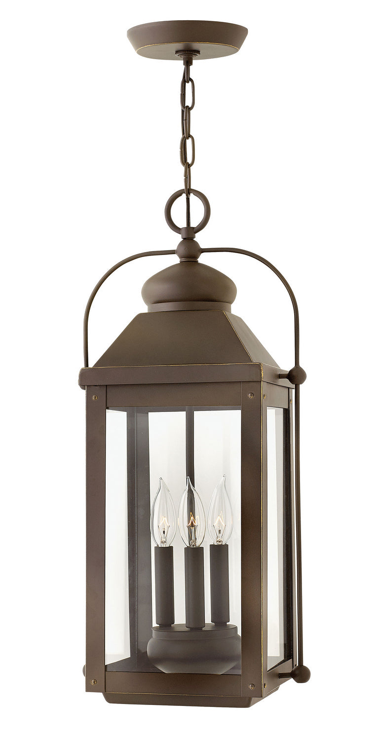 Anchorage LED Hanging Lantern in Light Oiled Bronze