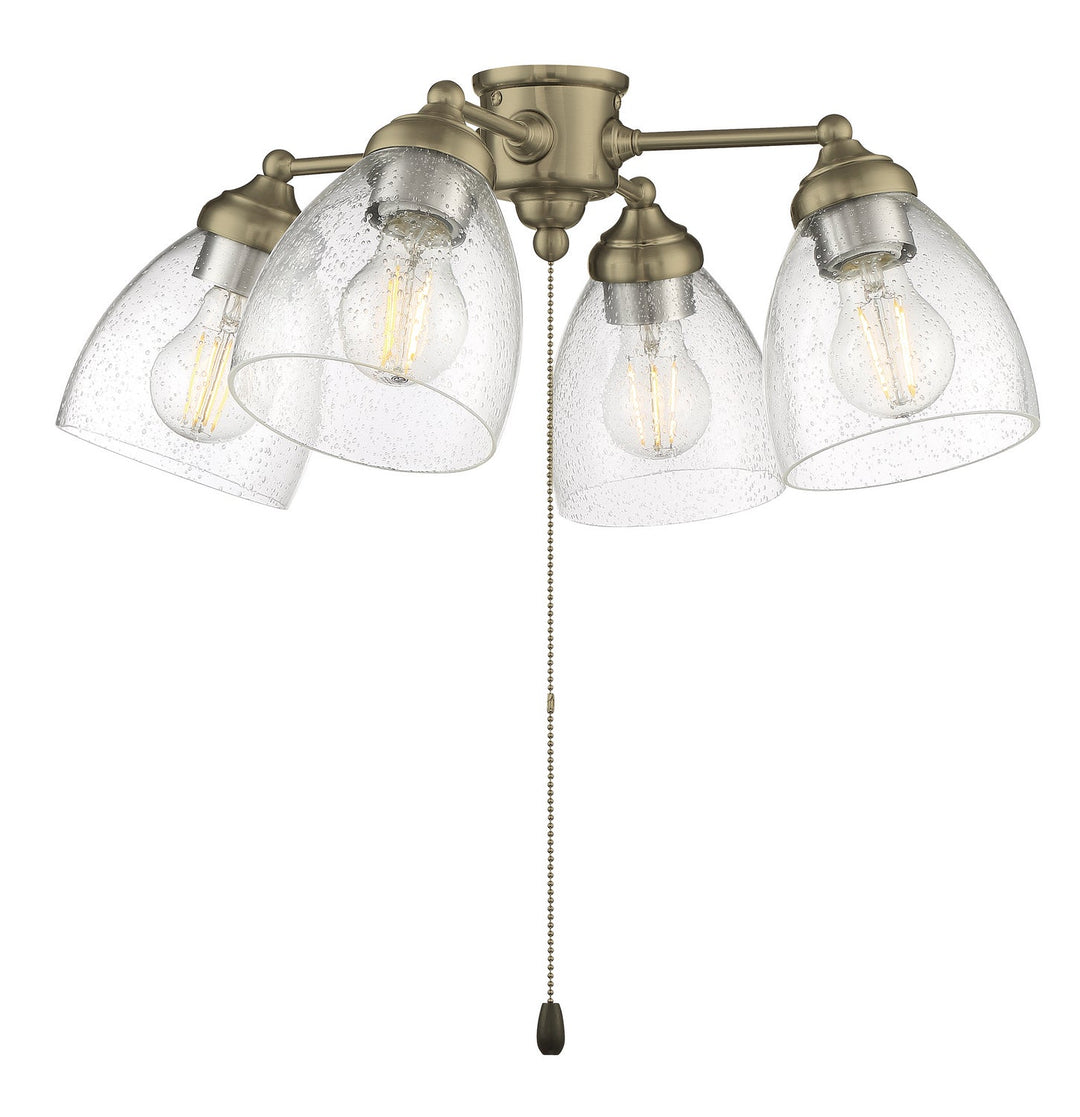 Armed LED Fan Light Kit in Satin Brass