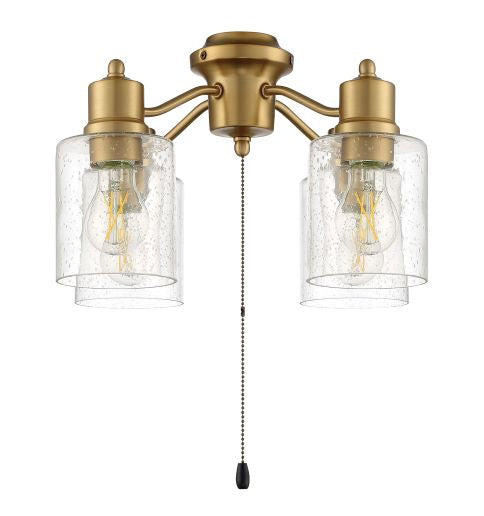 Armed LED Fan Light Kit in Satin Brass