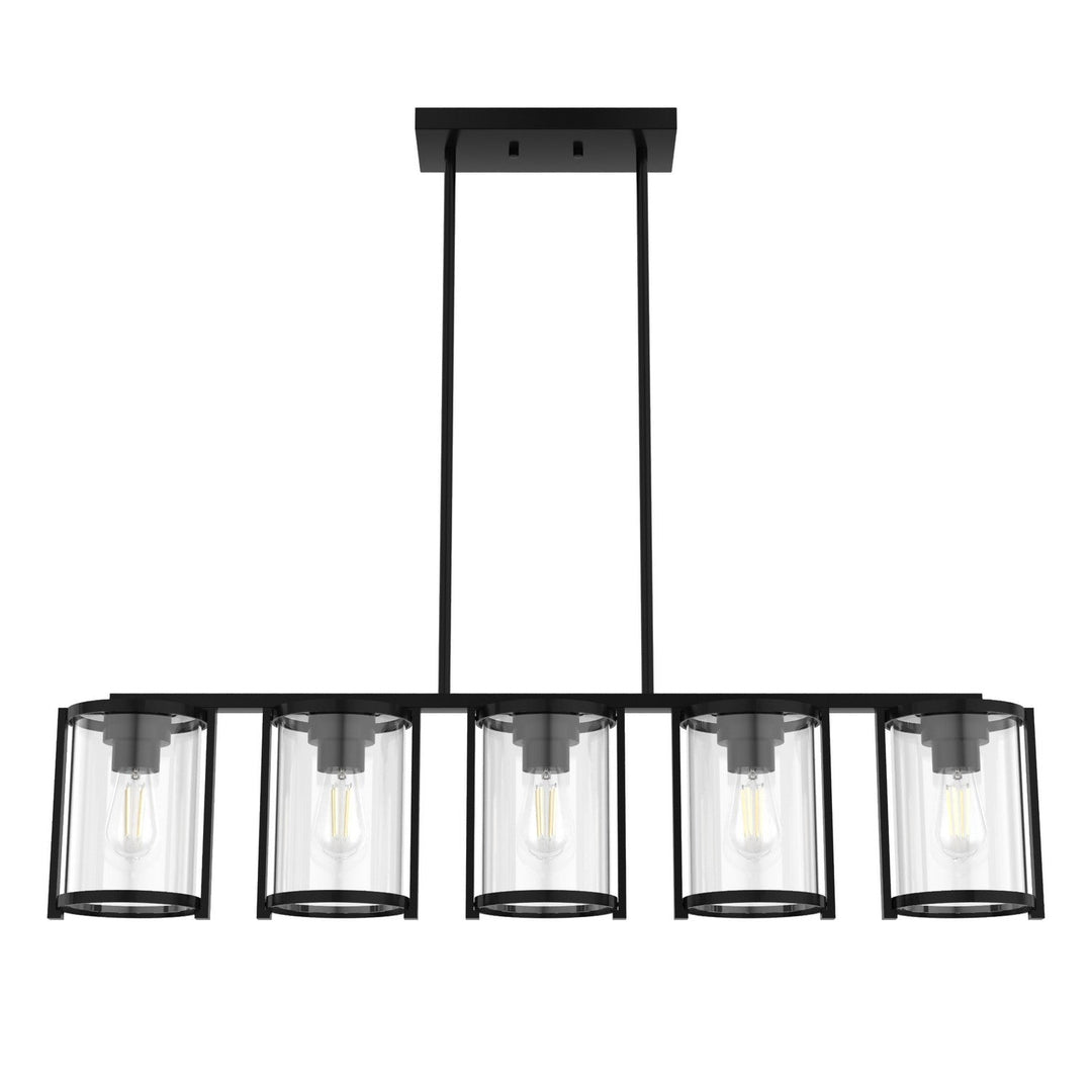 Astwood Five Light Linear Chandelier in Matte Black
