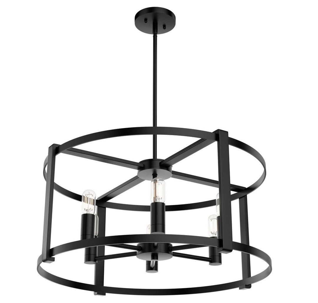 Astwood Six Light Chandelier in Matte Black