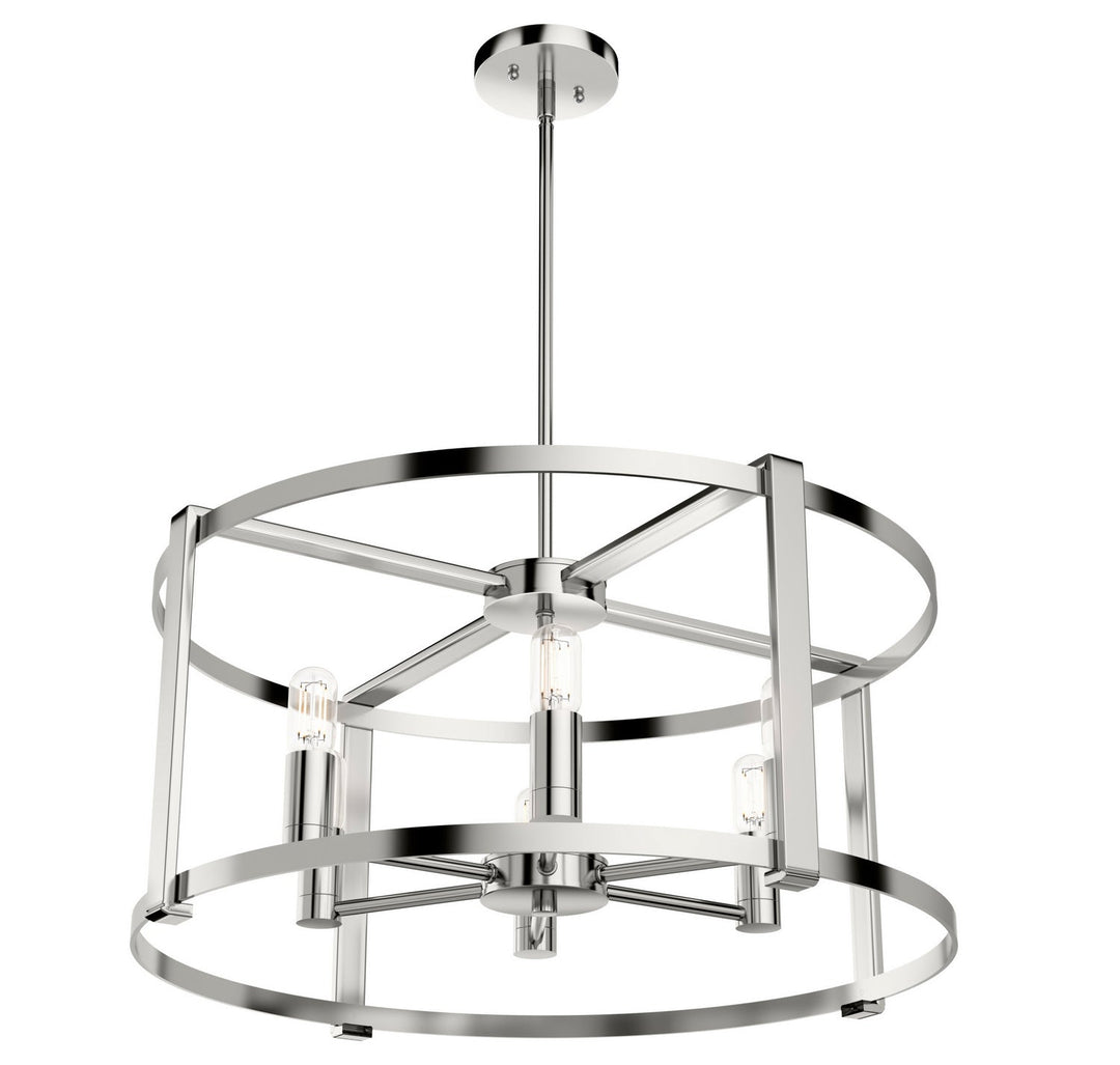 Astwood Six Light Chandelier in Polished Nickel