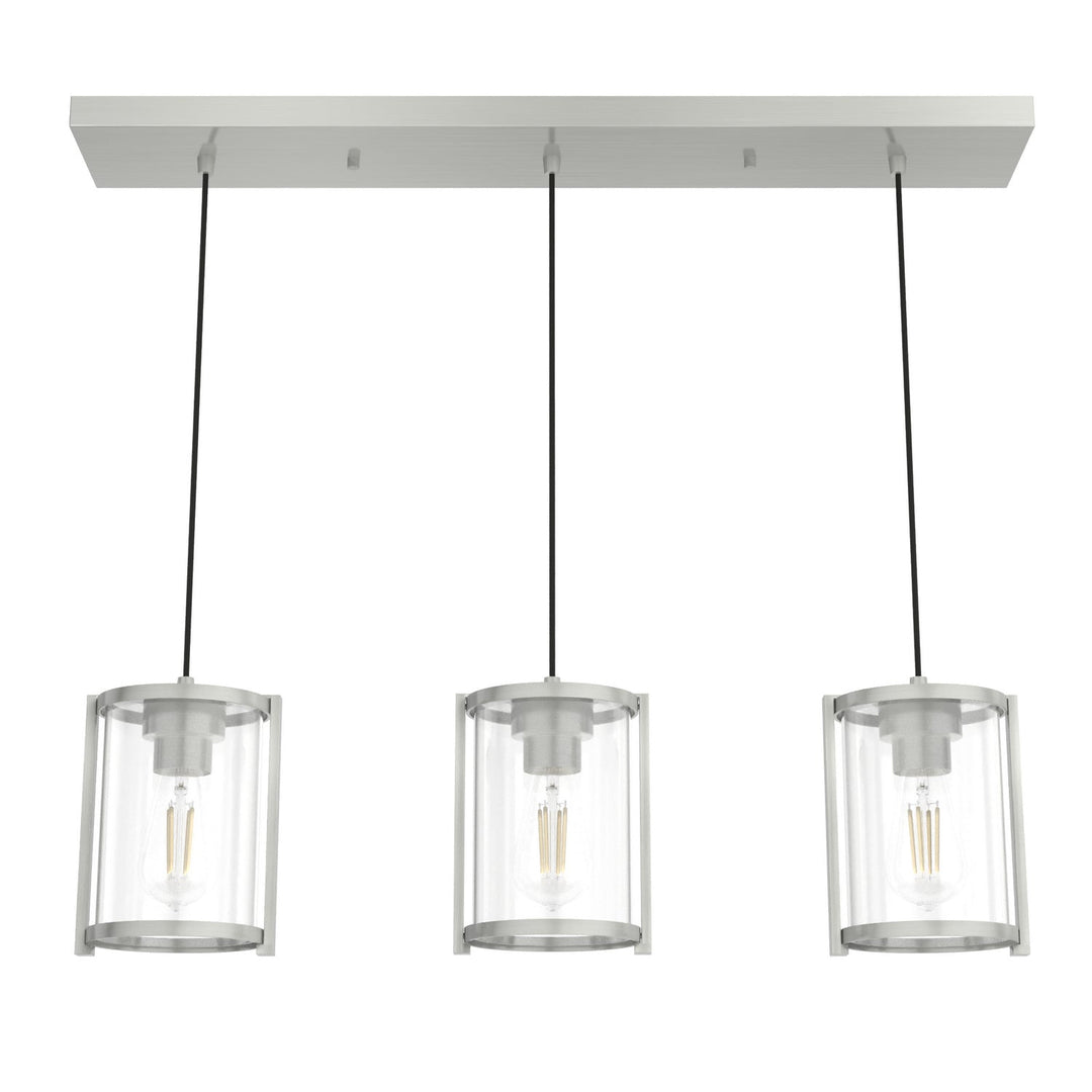 Astwood Three Light Cluster Linear in Brushed Nickel