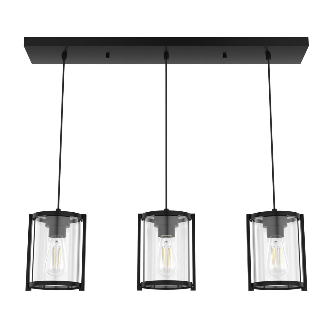 Astwood Three Light Cluster Linear in Matte Black