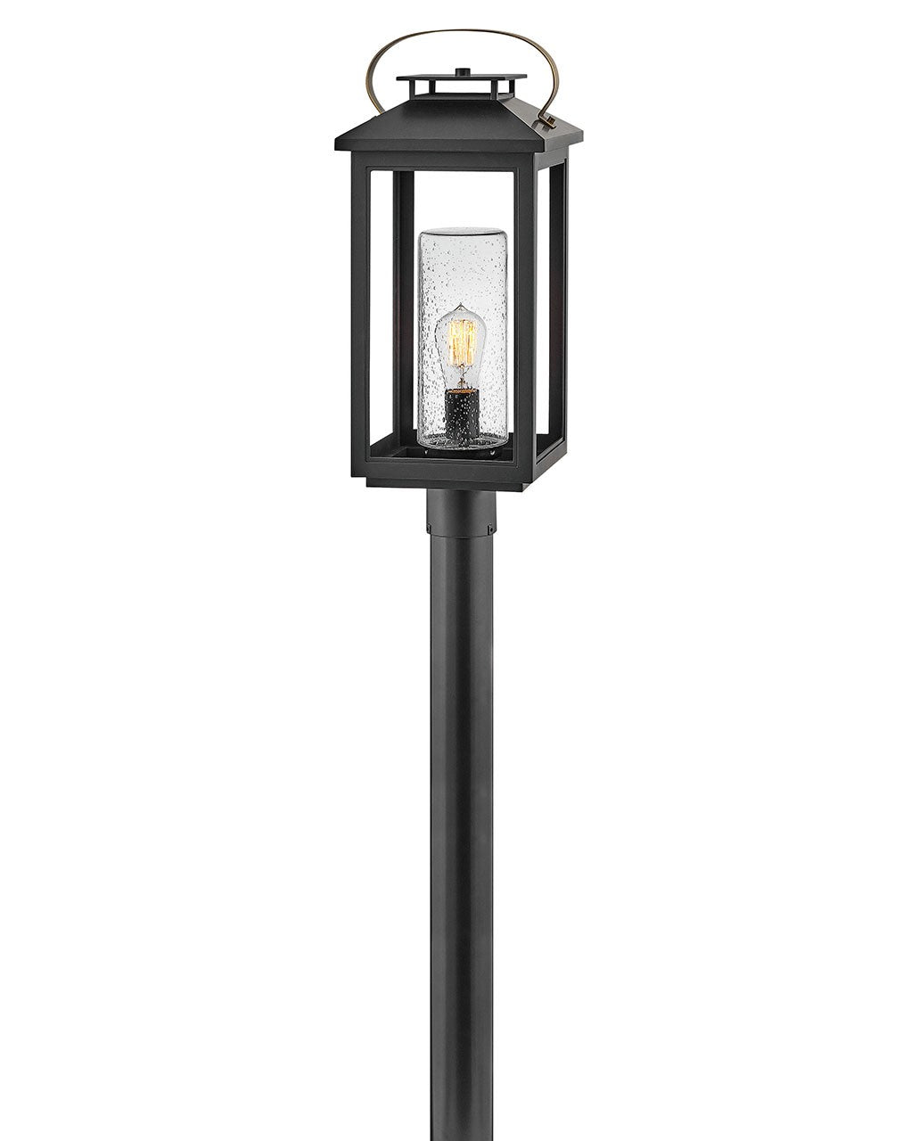 Atwater LED Post Top or Pier Mount Lantern in Black