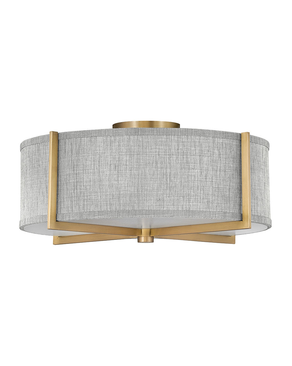 Axis Heathered Gray LED Foyer Pendant in Heritage Brass