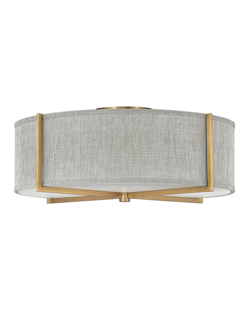 Axis Heathered Gray LED Foyer Pendant in Heritage Brass