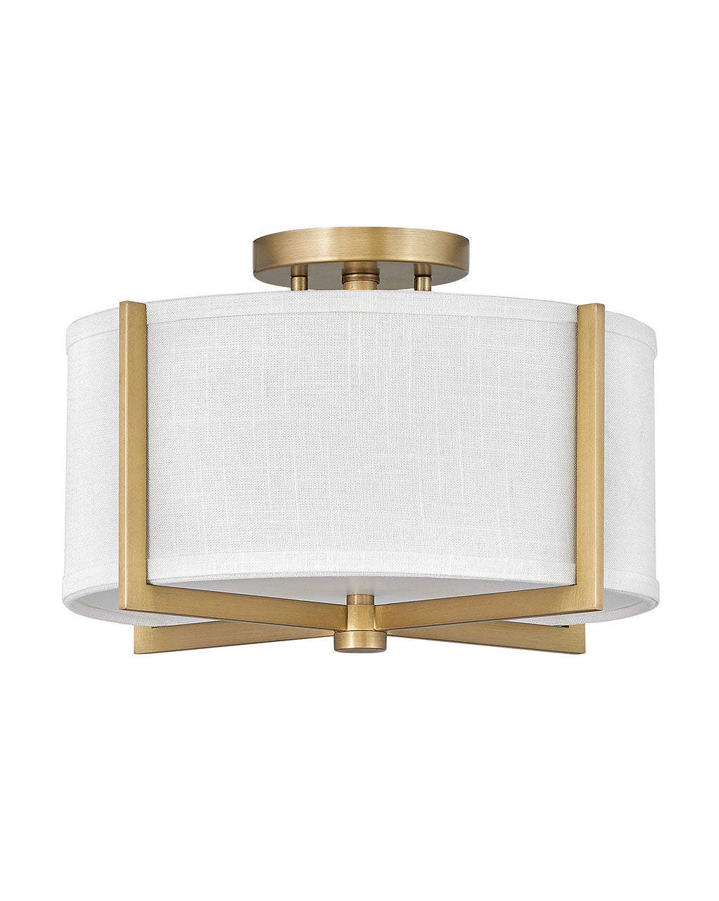 Axis Off White LED Foyer Pendant in Heritage Brass