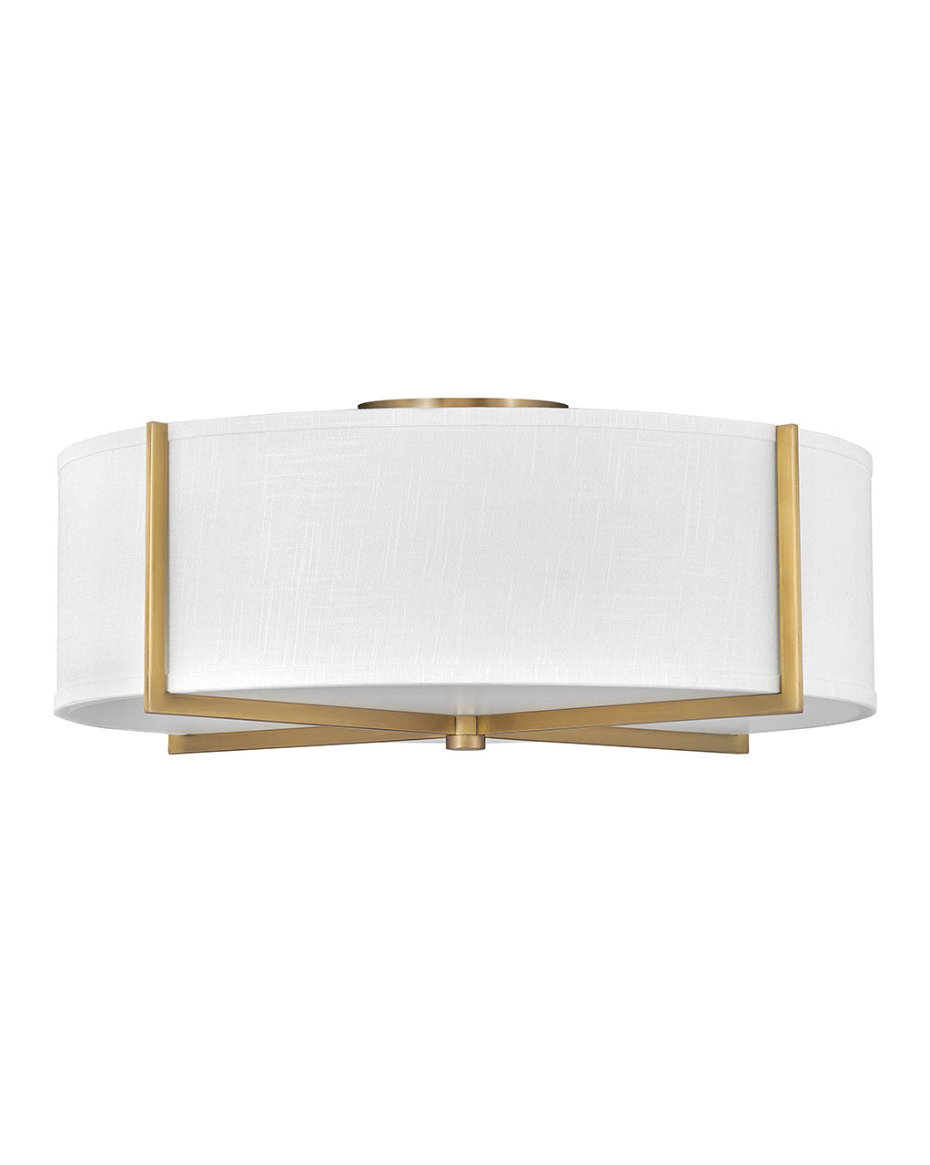 Axis Off White LED Foyer Pendant in Heritage Brass