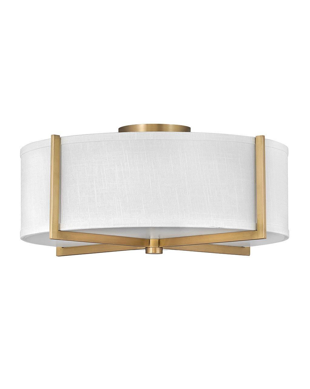 Axis Off White LED Foyer Pendant in Heritage Brass