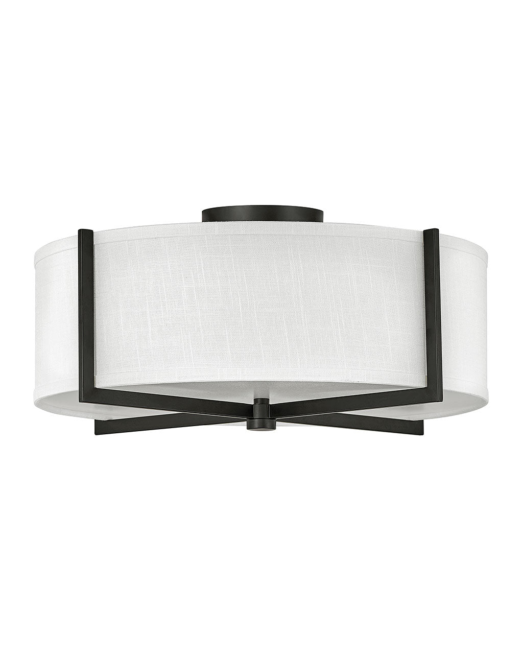 Axis Off White LED Semi-flush Mount in Black
