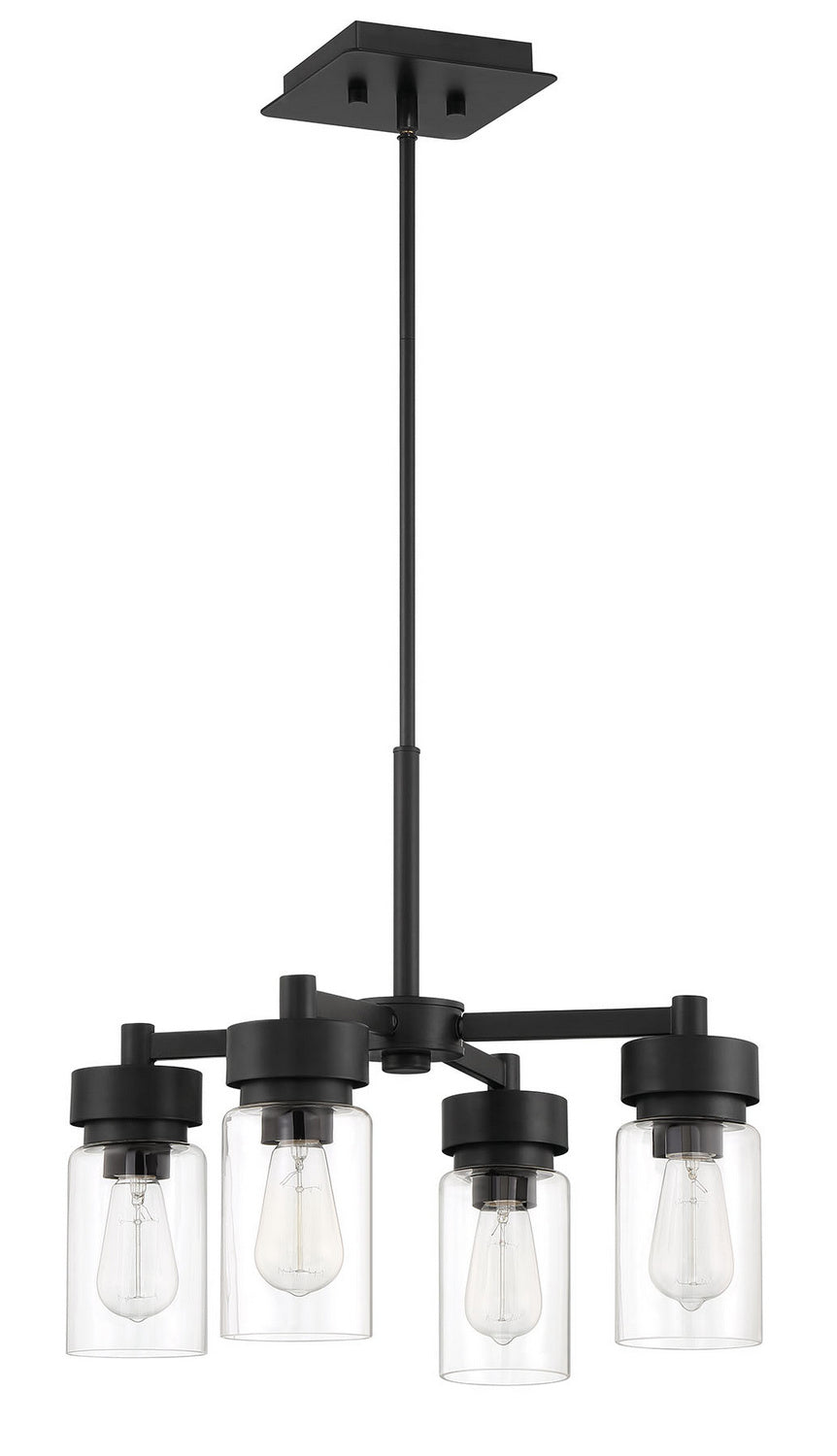 Bennet Four Light Outdoor Chandelier in Midnight