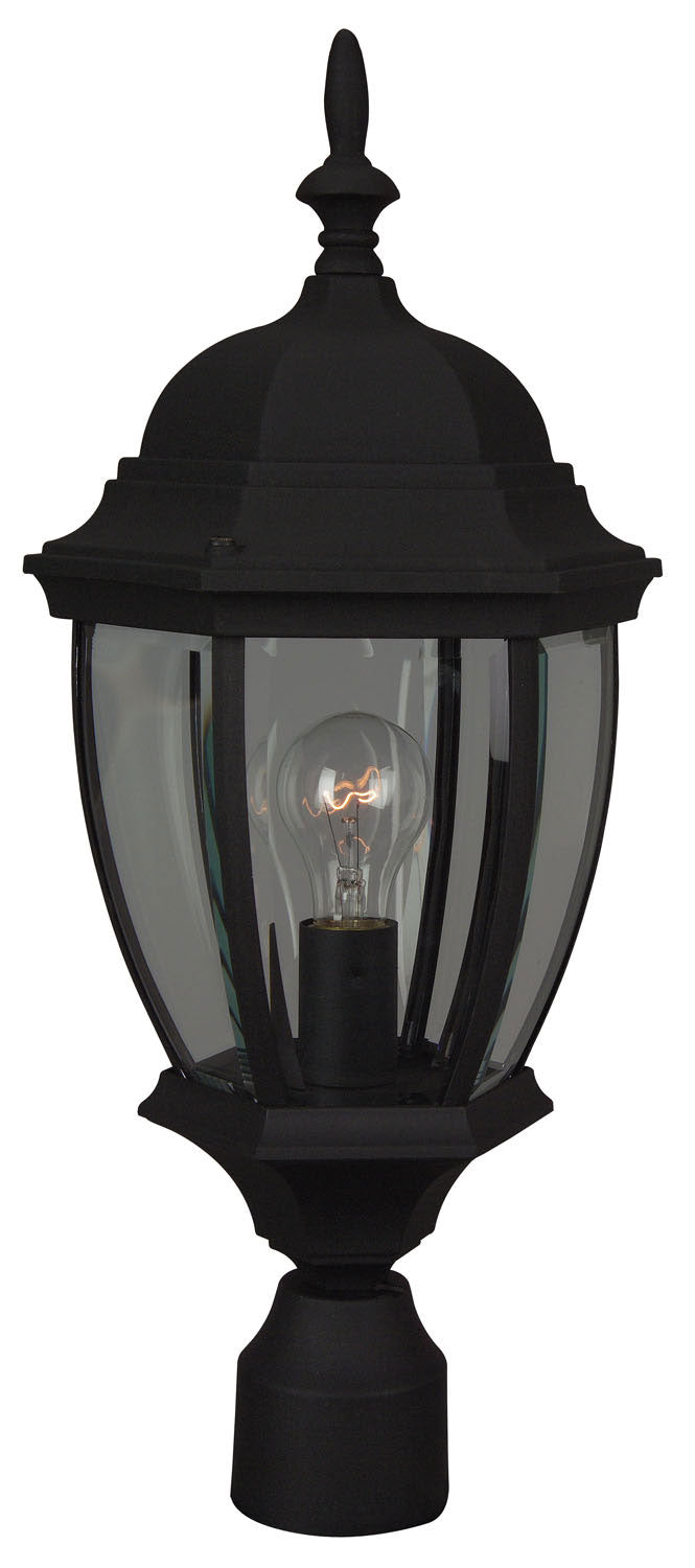 Bent Glass Cast One Light Post Mount in Textured Black