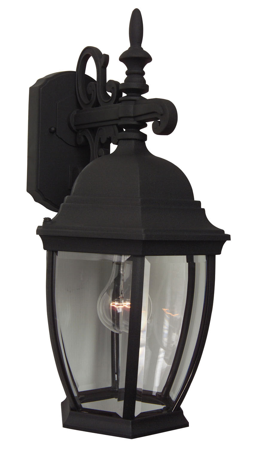 Bent Glass Cast One Light Wall Mount in Textured Black