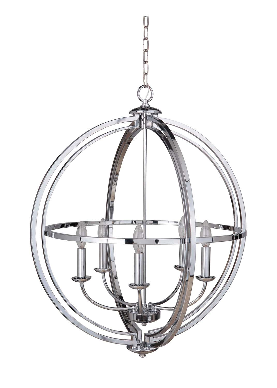 Berkeley Five Light Foyer Pendant in Chrome